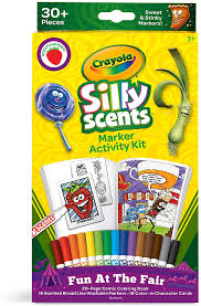 Color print book markers printables coloring bookmarks coloring pages color therapy pattern. Amazon Com Crayola Silly Scents Coloring Book Scented Markers Fair Coloring Pages Gift Toys Games