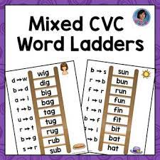 Play word ladder puzzles online: Mixed Cvc Short Vowel Word Ladders Ideal For Kindergarten And First Grade Rti