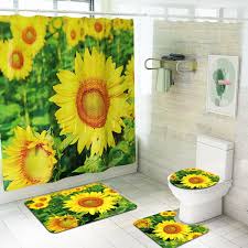 Dhgate.com provide a large selection of promotional bathroom sets shower curtain on sale at cheap price and excellent crafts. Waterpr Bathroom Shower Curtain Sunflower Shower Curtains Set 12 Hooks Included Garden Curtains Edemia Home Garden