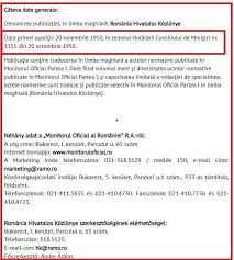 Biroul nostru intreprindere individuala baciu popa rodica este autorizat, vezi aici de regia autonoma monitorul oficial al romaniei sa preia spre publicare a.nunturi in partea a iii a, a iv a si a vi a, pentru. Cea Mai Costisitoare PublicaÈ›ie Din Lume Monitorul Oficial Al Romaniei In Limba MaghiarÄƒ La 1754 Euro Cheltuieli Pe Exemplar Blog Vlad Cubreacov