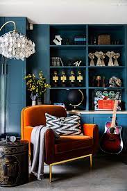 House Tour When A Rock Star Has Taste Living Room Orange Blue Living Room Blue Rooms