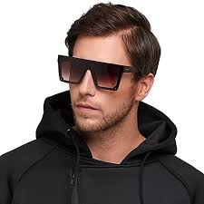 DONNA Cool Unisex Oversized Flat Top Sunglasses Square Aviator Shades  D89(Gradient Brown): Buy Online at Best Price in Egypt