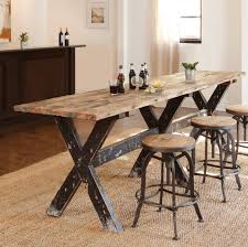 Features Eco Friendly Product Console Table Top Finish Natural Base Finish Black Distressed Narrow Dining Tables Gathering Table Dining Table