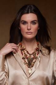 Necklace, Mummy's Bundle, Statement, Antique Trade Beads With Petrogly