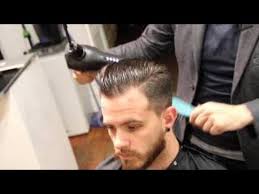 To part your hair, simply pick a parting line (above the left eyebrow is good) and comb the hair in opposite directions there. Cutting A Pompadour Haircut On Curly Hair Pompadour Hairstyle Mens Haircut Clipper Cut Youtube