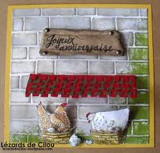 Une Poule Sur Un Mur Cartes Faites Main Artisanat De Cartes Et Carte De Paques