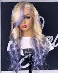 Blonde hair gives you the perfect starting place to play around with any color, so why wouldn't you play around with an ombre of bright blues and purples, just like this stunning look you can see here? Magic Love Human Virgin Hair Ombre Blonde Purple Color 613 Pre Plucked Lace Front Wig And Full Lace Wig For Black Woman Free Shipping Magic0349