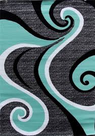 Black Area Rug 5x7 Turquoise Swirls 5x7 Area Rug Modern Contemporary Abstract Gray Black White Modern Area Rugs Area Rugs Teal Rug
