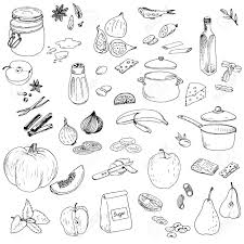 43227246 Vector Food Set Ink Drawing Vector Elements Stock Vector Jpg 1 300 1 300 Piks Risunki Risunok Risunki Edy