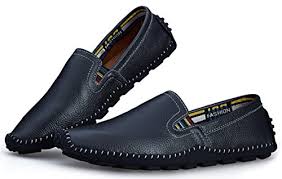 Dadawen Mens Leather Slip On Deck Loafers Comfort Walking
