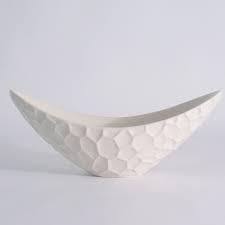 Honeycomb Long Bowl Matte White Decorative Bowls White Bowls Bowl