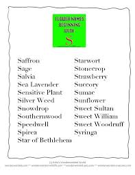 Flower Names Beginning With S List Of Common Flowers Begin With S Dictionary Flower Names Flower Dictionary Flowers