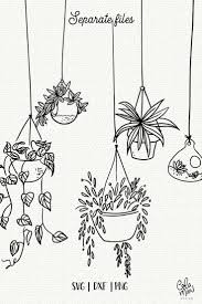Black And White Plant Pots Clipart Hanging Plants Svg Hand Drawn Clipart Pots Terrarium Cactus Succulents Spring Garden Svgsil Doodle Art Ca In 2020 Doodle Art Drawing Doodle Drawings Doodle Art Letters