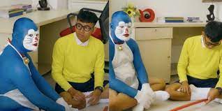 He comes to 20th century and stays. Thai VÅ© Va Vinh Rau Cosplay Doraemon Va Nobita