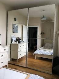 Conventional hinged wardrobes or with contemporary sliding doors, mirrors add functionality to wardrobe design. Wardrobe Ikea Pax Mehamn Auli White Mirror Glass Home Furniture Furniture On Carousell