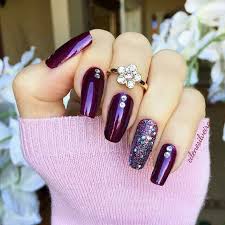 7pcs purple nail brush set acrylic uv builder gel nail polish art painting kit. Deep Purple Matte Nails