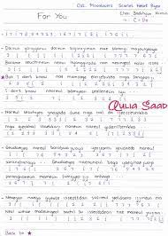 Lirik Not Angka For You - Chen, Baekhyun, Xiumin (EXO)
