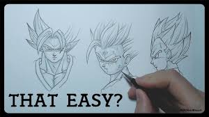 How to draw manga boy's hair: How To Draw Dragonball Characters Easy Tutorial Youtube