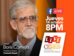 Les invitamos a nuestro primer LIVE CERES, este jueves 14 de octubre a las  20h00. Compartiremos un interesante diálogo sobre la Historia de la  Sostenibilidad en el Ecuador con Boris Cornejo, Presidente