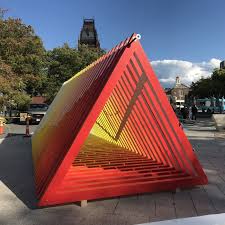 Public Art Installation Warming Warning Engages Timber Color And Shadow To Stoke Dialogue Over Climate Change Public Art Installation Art Architecture Art