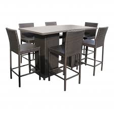 We have a wide selection of sets featuring a dining table and 6 chairs. 8 Piece Pub Table Set Wicker Outdoor Pub Table And Chairs