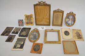 Vintage glass frames, especially colored glass frames, are a surefire way to add surface intrigue. Sold Price Lot Of Vintage Small Brass Frames And 2 Or 3 Tin Types October 2 0118 5 30 Pm Edt