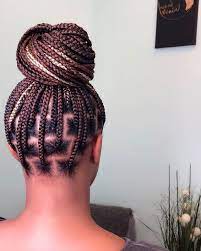 Cute Knotless Into Bun In 2021 Box Braids Hairstyles For Black Women Hair Twist Styles Natural Hair Braids