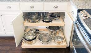 This half moon lazy susan or this pie cut turntable would both make a massive difference in the accessibility of your corner cabinet. Blind Corner Cabinet Solutions Shelfgenie