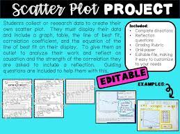Scatter Plot Project Editable By Math Stop Teachers Pay Teachers Scatter Plot Scatter Plot Examples Line Of Best Fit