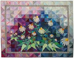 White Coneflowers By Ann Fahl Quilts Art Quilts Flower Quilts