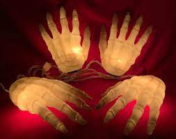 Haunted Hands,Lighted Skeleton Hands,4 Hands,Halloween,Light  Set,Plastic,Vintage | eBay