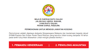 Mdbg is an acronym for majlis daerah batu gajah. Jawatan Kosong Di Majlis Daerah Batu Gajah Jobcari Com Jawatan Kosong Terkini