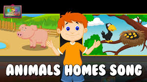 Animal Home Song Animal Homes For Kindergarten Rhymes For Children Rhymes For Kids Baby Animals Home Song