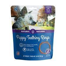 Sore gums and a strong urge to chew while cutting new teeth can turn your precious puppy into a whirlwind of destruction. N Bone Puppy Teething Ring Dog Treats Pumpk Baxterboo