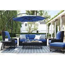 Calistoga Wingback Lounge Chair With Sunbrella Mediterranean Blue Cushion Blue Patio Furniture Patio Set Blue Patio Chairs
