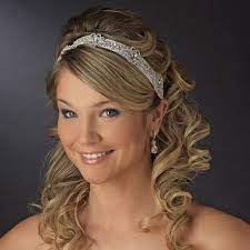 Wedding Hairstyles With Headband And Side Bangs For Curly Hair Headband Hairstyles Wedding Hairstyles For Long Hair Wedding Hair Down