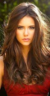 Nina Dobrev Long Layered Hair Thick Hair Styles Chestnut Hair Color