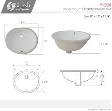Undermount bathroom sinks vary in size, but not drastically. Stylish 19 Ceramic Porcelain Oval Undermount Bathroom Sink With Overflow White P 206 Under Mount Sinks Kitchen Bathroom Fixtures Urbytus Com