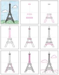 Cara membuat gambar menara eiffel. How To Draw The Eiffel Tower Art Projects For Kids