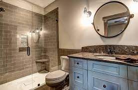 4 pc line textured dark brown ceramic. Blue And Brown Bathroom Ideas Houzz