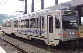 The Blue Line Pittsburgh Light Rail Subway Train