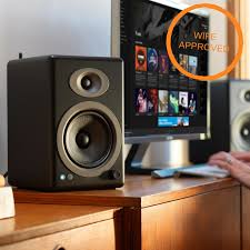 Home Speaker Setup The Wife Approves Audioengine Bookshelf Speakers Home Speakers Wireless Music System