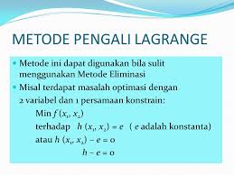 Video ini membahas konsep dasar mekanika lagrange. Teknik Optimasi Multivariabel Dengan Kendala Ppt Download