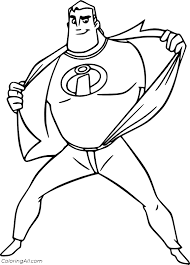 The fun doesn't end there. Bob Parr Mr Incredible Coloring Page Coloringall