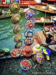 Hats Floating Market Thailand Thailand Floating Market Thailand Thailand Adventure