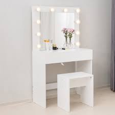 Bestseller add to favorites miniature cabinet doll house dressing vanity parlor wire wrapped filigree ornate metal furniture french provincial moving parts. Mecor White Dressing Table And Stool With A Foldable Mirror Makeup Vanity Table Bedroom Dresser Set Bedroom Furniture Dressing Tables