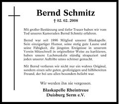 Traueranzeigen von Bernd Schmitz