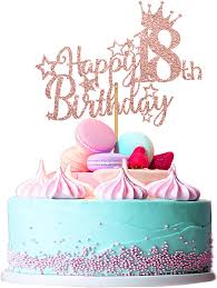 So whether you're looking for kids birthday cakes or just want to jazz up your usual cake decorating. Buy Ufocusmi 18th Birthday Decorations For Girls Glitter Rose Gold Happy 18th Birthday Cake Topper 5 9x4 75 Inch Online In Turkey B09575xj2t
