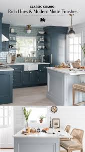 Rich Navy Cabinets Pair With Torquay Matte Countertops For A Coastal Look That S Both Interior Design Kitchen Small Kitchen Remodel Small Beach House Kitchens