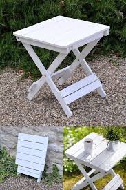 White Solid Wood Garden Side Table Coffee Plant Stand Folding Outdoor Patio Furn Garden Side Table Garden In The Woods Plant Stand